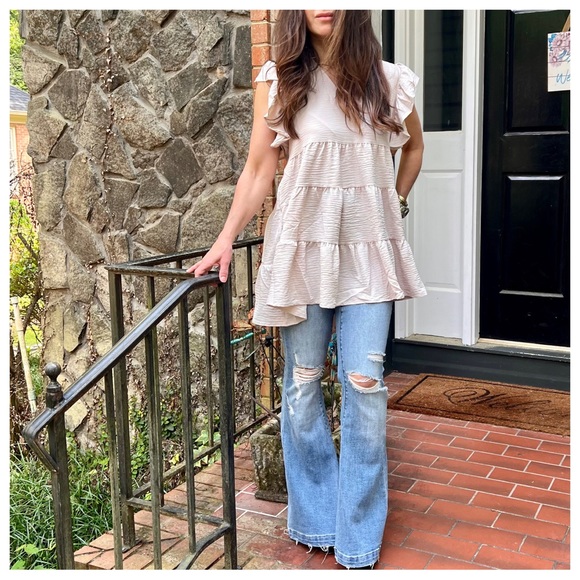 20 Woven Boho Ruffle Tiered Top - Picture 6 of 6